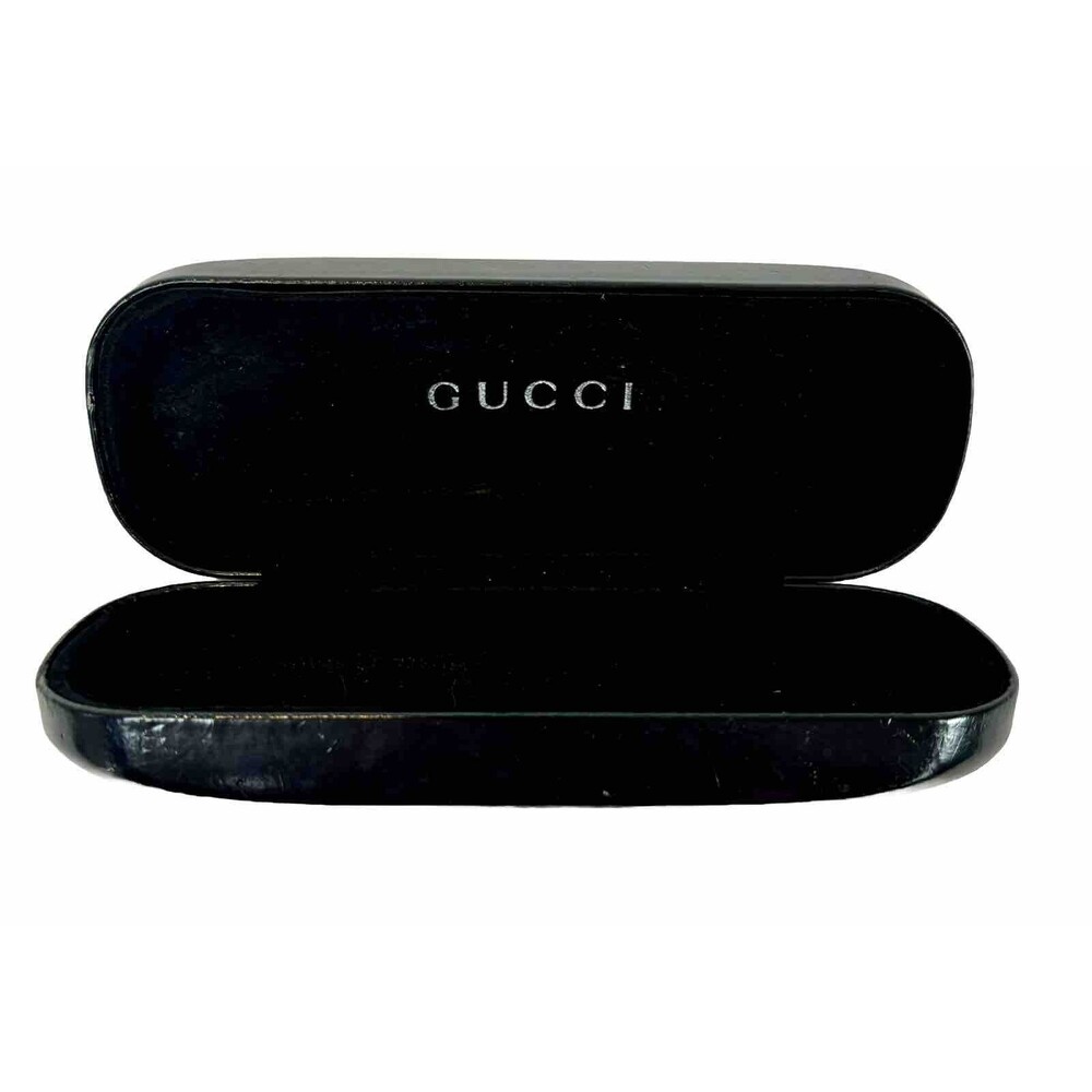 Gucci Black Sunglasses Eye Glasses Case Hard Clam Shell Black Velvet Interior